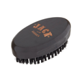 Black hairbrush with 'Jack the Barber' branding on a white background