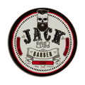 Tin of Jack the Barber Clay with a beard-themed label on a white background