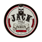 Tin of Jack the Barber Clay with a beard-themed label on a white background