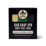 Bar Soap Triple Pack - Sandalwood, Hemp Seed Oil & Charcoal